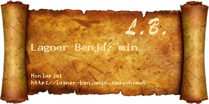 Lagner Benjámin névjegykártya
